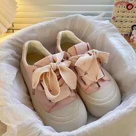 丑萌大头面包鞋女2025春秋季新款休闲百搭裙子学生鞋厚底显高板鞋