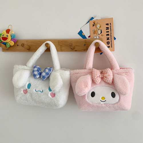 Factory wholesale autumn and winter new Japanese style portable plush toy bag cartoon girl shoulder bag large capacity cosmetic handbag