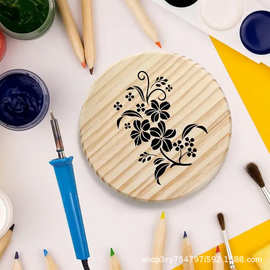 木质杯垫餐垫隔热垫可印logo圆形木制杯垫创意隔热防滑垫