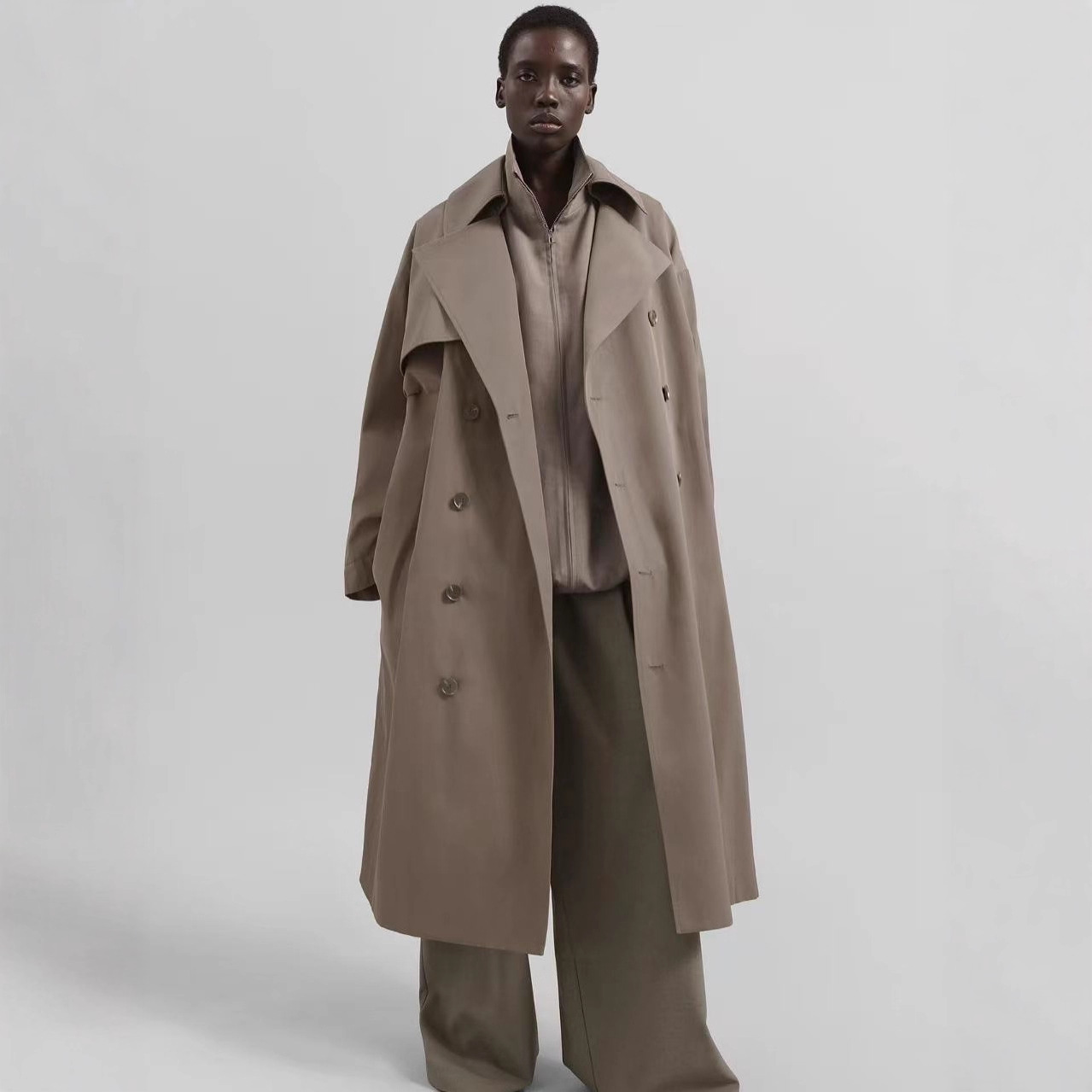 2025 New Fashion Autumn Long Trench Coat Women's Korean Style Loose Casual Coat Other Others