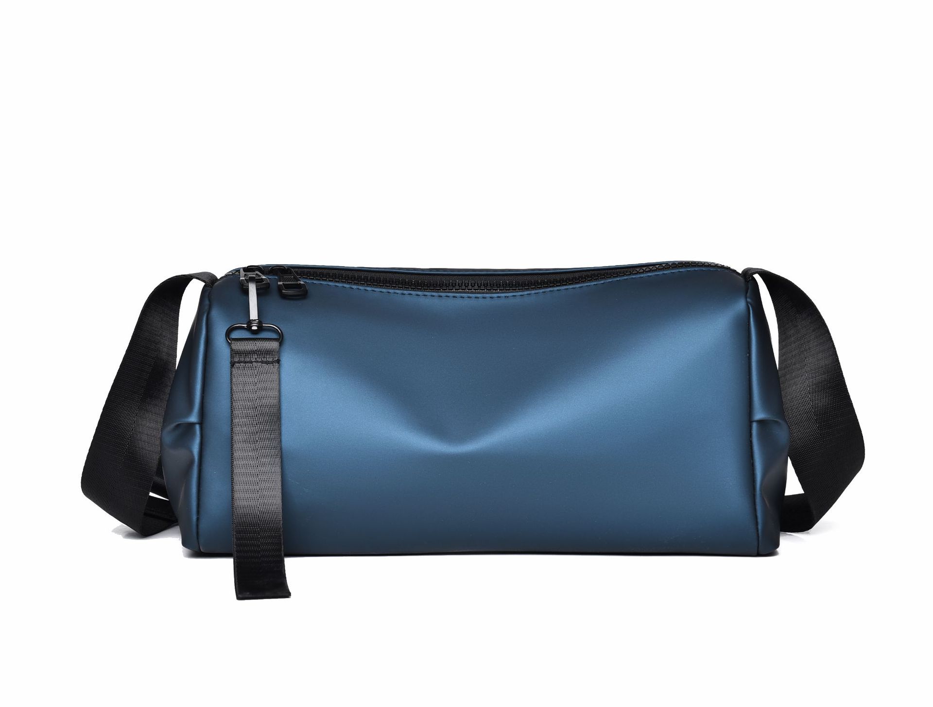 Película de cuero transfronteriza, mochila de hombre ligera, mochila cilíndrica simple, multifuncional, mochila deportiva casual para hombres.