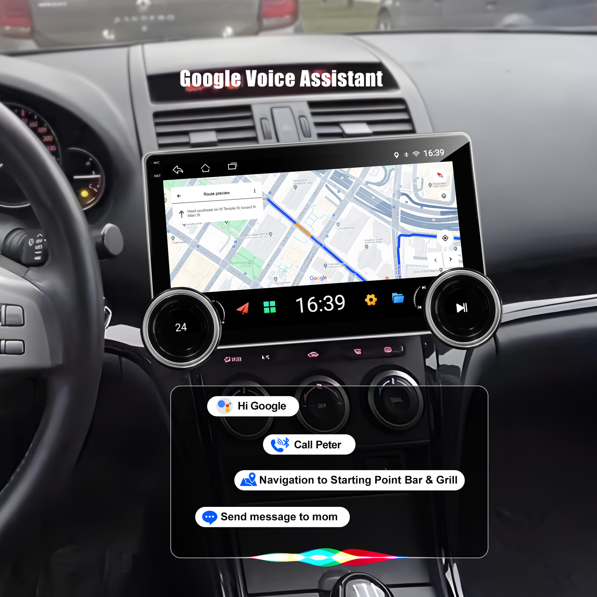Cross-Border 10.1inch Dual-Knob Car Navigation Mp5 Player Wireless Carplay Car Android Navigator