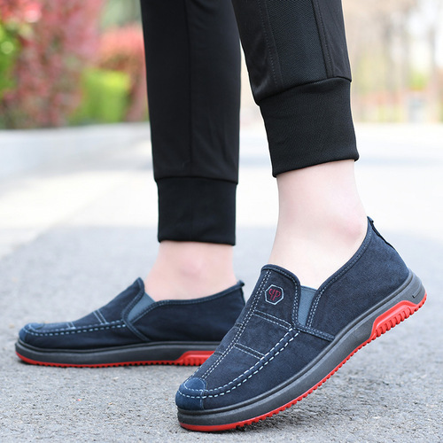  New Men's Shoes Spring Old Beijing Cloth Shoes Men's Casual Lazy Slip-On Canvas Shoes Versatile Sneakers