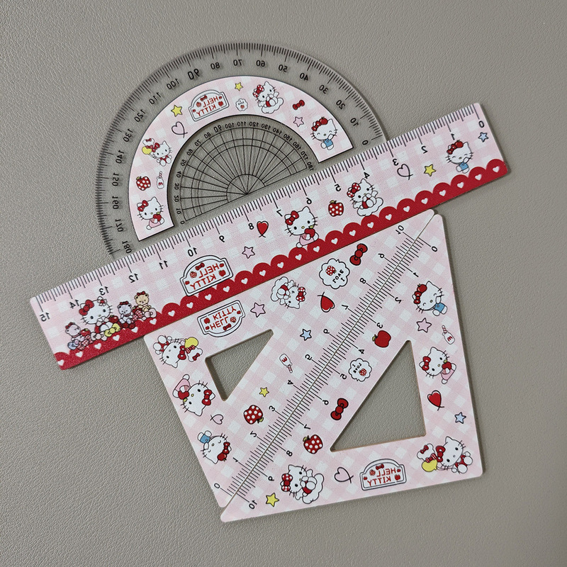 Wholesale Cartoon Student Ruler Set, Four-Piece Set, Creative and High-Looking 15cm Transparent Stationery Ruler, Straight Ruler, Triangle Ruler Wholesale Cartoon Student Ruler Set, Four-Piece Set, Creative and High-Looking 15cm Transparent Stationery Ruler, Straight Ruler, Triangle Ruler