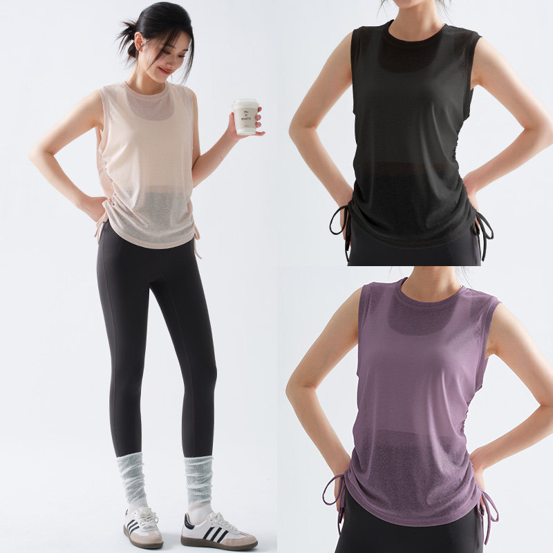 Thin Yoga Cover-Up Shirt, Loose Sleeveless Pilates Training Top, Plus Size for Plus-Size Women, Summer Quick-Dry Sports Vest Thin Yoga Cover-Up Shirt, Loose Sleeveless Pilates Training Top, Plus Size for Plus-Size Women, Summer Quick-Dry Sports Vest