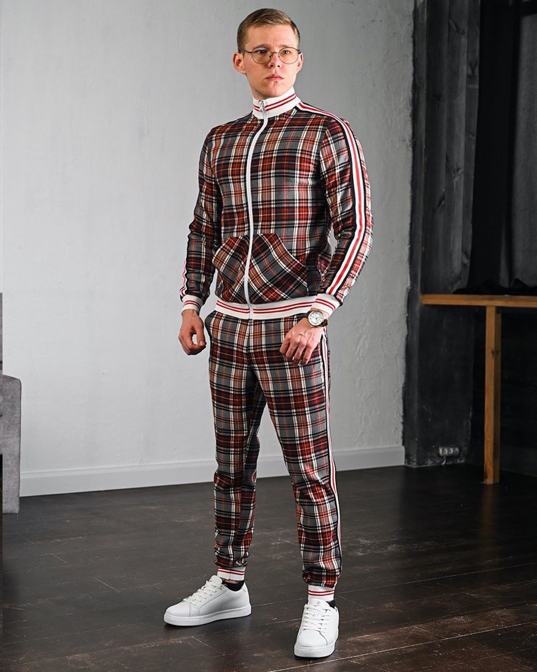Completo sportivo uomo tuta due pezzi moda casual maschile_voghion.com