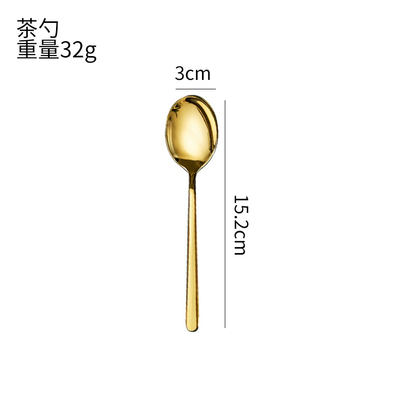 두꺼운 304 올 금 티스푼 (세금 포함 가격)