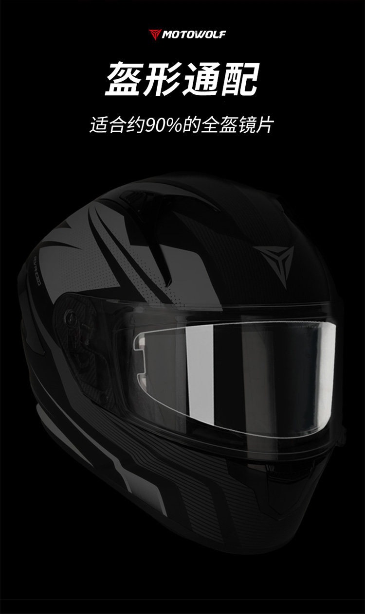 Suitable for MotoWolf motorcycle helmet anti-fog film, electric vehicle high-definition transparent lens film, full-face helmet film