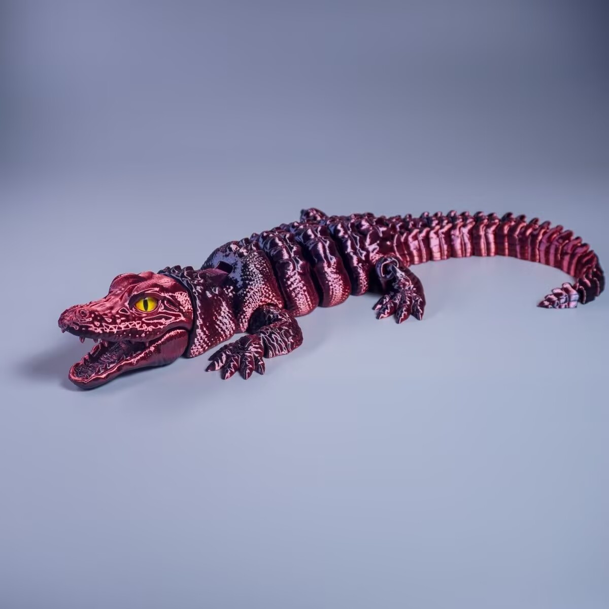 3D 프린팅 악어 [검정색과 빨간색]