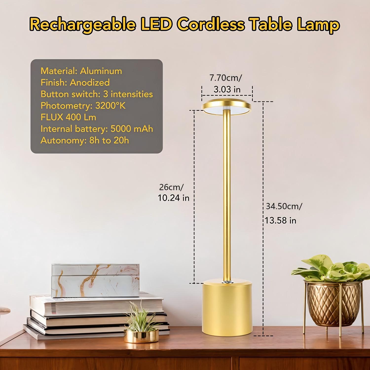 Luz de escritorio recargable de toque transfronterizo retrógrada en forma de I lámpara de escritorio de aluminio decoración de café dormitorio luz de noche USB image 4