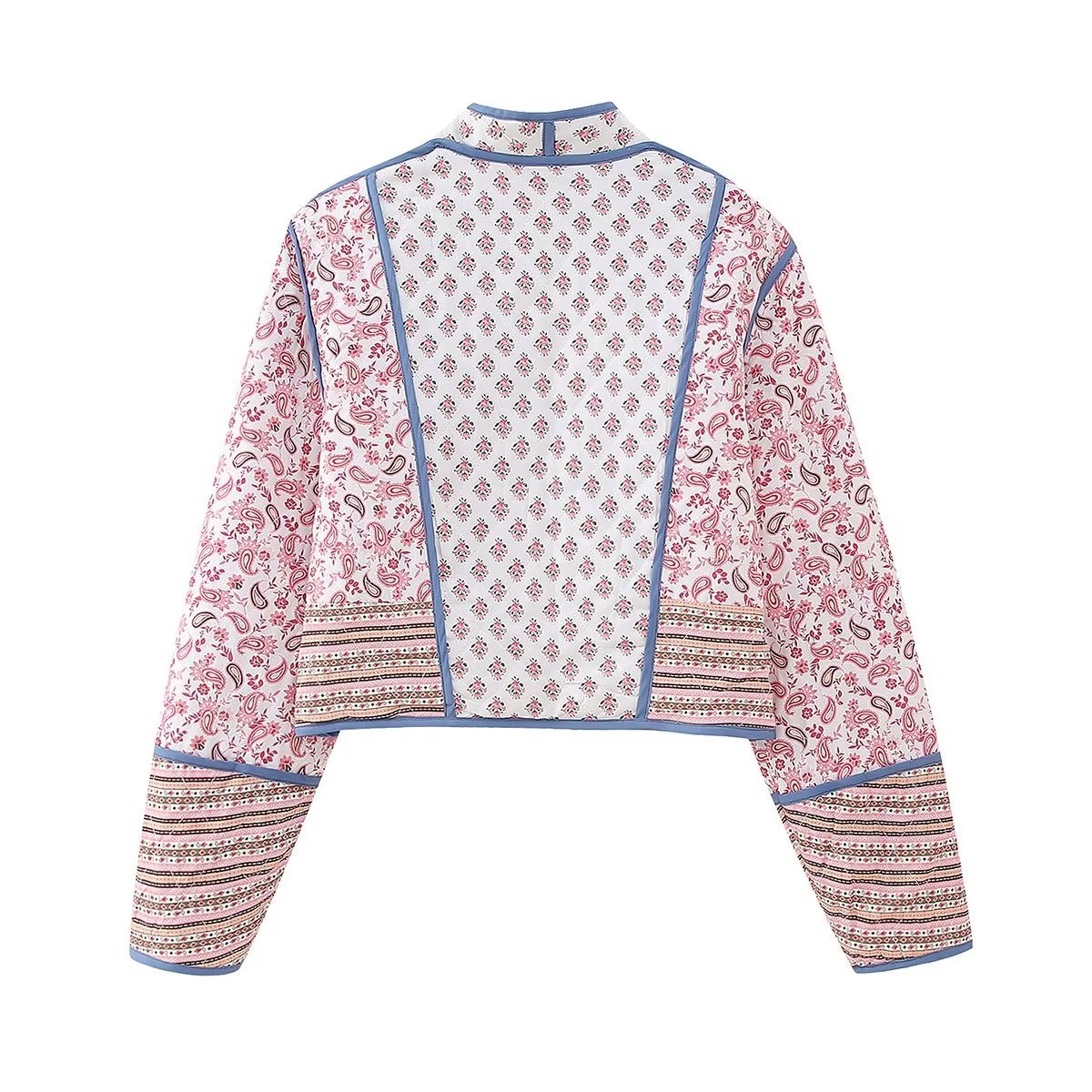 Women's Reversible Printed Jacket Lightweight Autumn Cotton Coat_voghion.com