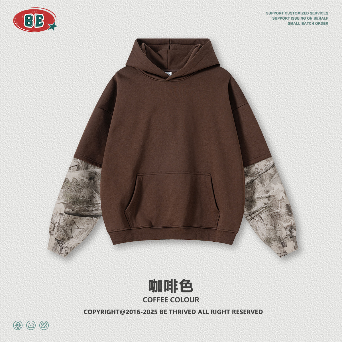 Be Hombres| 2025 otoño estilo americano de moda falso de dos piezas camuflaje suit camiseta casual pantalones largos de dos piezas hombre