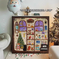 冬灯クリスマス十字刺繍シンプルな小物癒し系リビングルーム寝室レストラン芸術文芸手作り刺繍diy