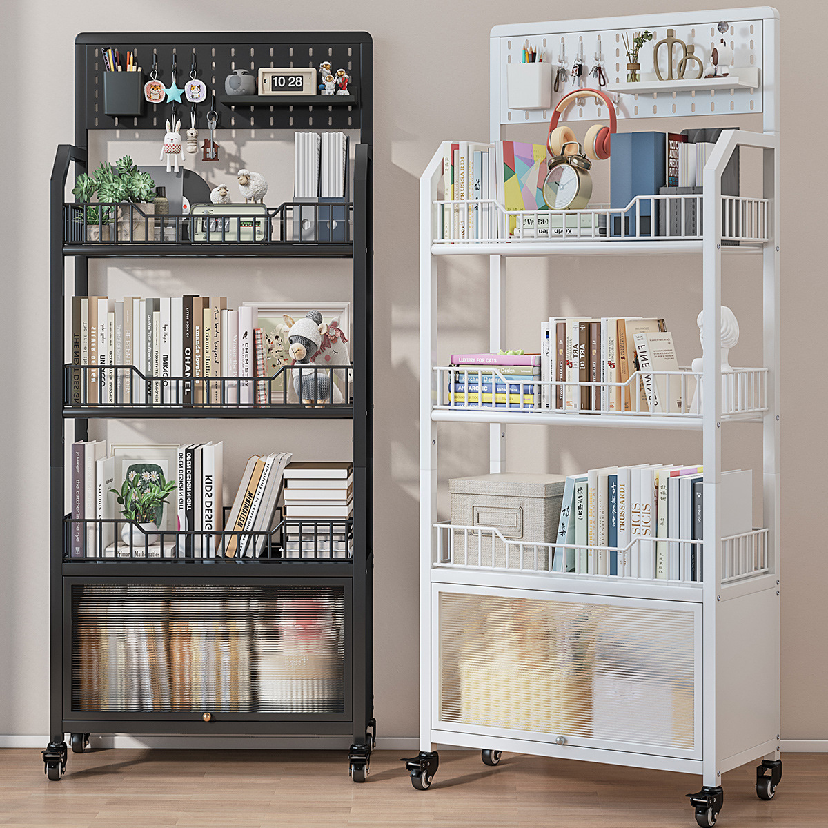 Kitchen Rack Floor-Standing Multi-Layer Seasoning Rice Cooker Storage Cabinet Bookshelf Bathroom Living Room Multi-Functional Storage Rack