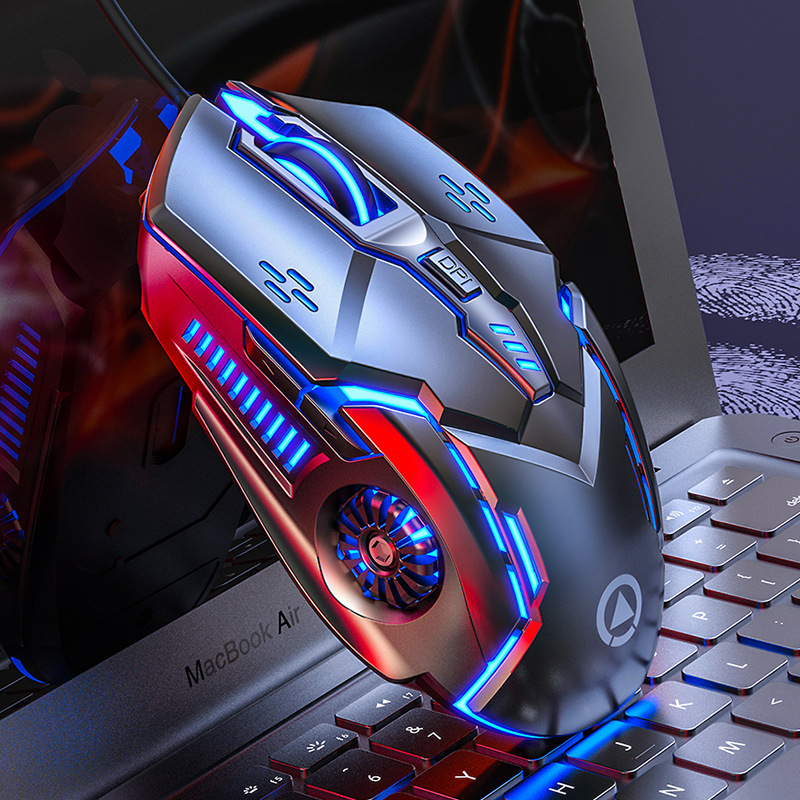 Plata talla G5 ratón con cable luminoso juego e-deportes mecánico mudo Accesorios de ordenador transfronterizo modelo privado Amazon venta al por mayor