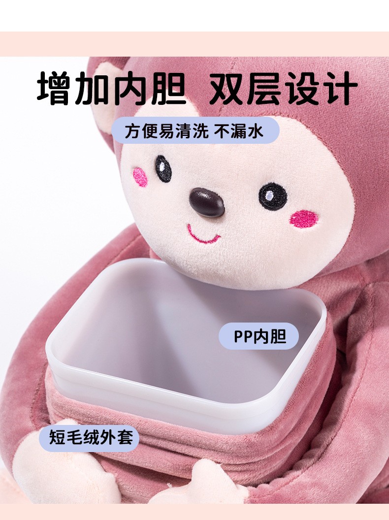 Multifunctional creative car tissue box car trash can tissue box two-in-one plush toy car interior accessories
