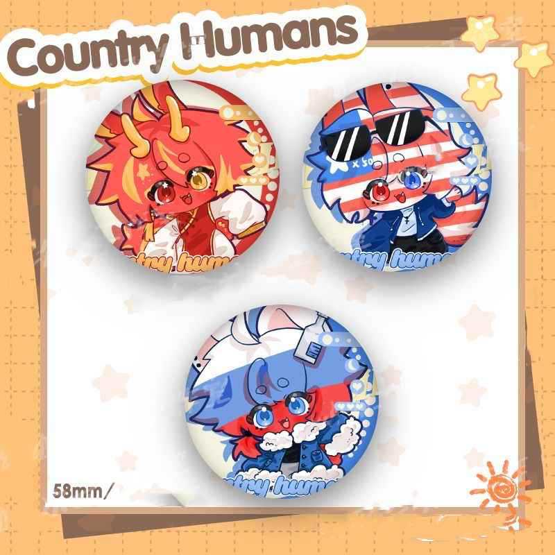 Country Humans國擬周邊吧唧徽章五常國瓷爹媽美俄