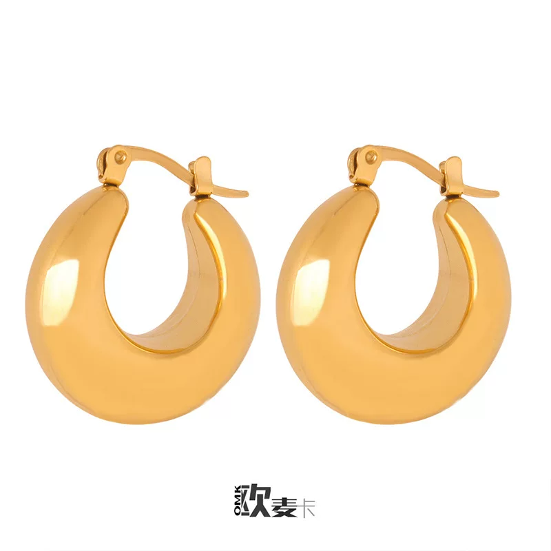 Metal retro brand earrings stainless steel, french style