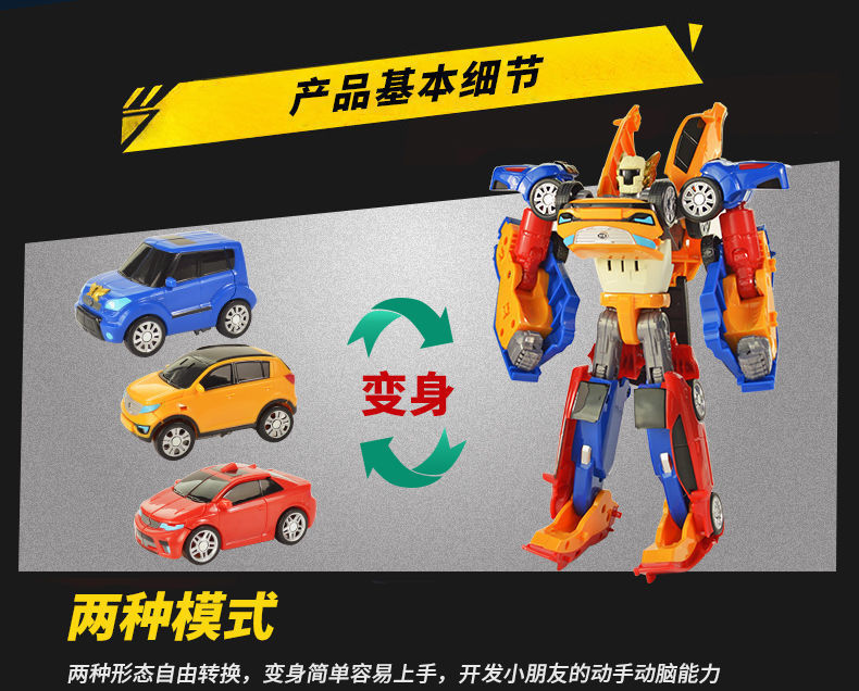 The Korean Transformable Tobo brothers' three-in-one robot is only equipped with anime King Kong autobots. Children can be sent one piece on their behalf Application Scenario