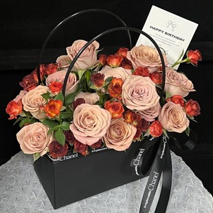 Manufacturer Satchel Creative Flower Arrangement Flower Box Flower Packaging DIY Material Floral Packaging Box Mother's Day Flower Basket Packaging