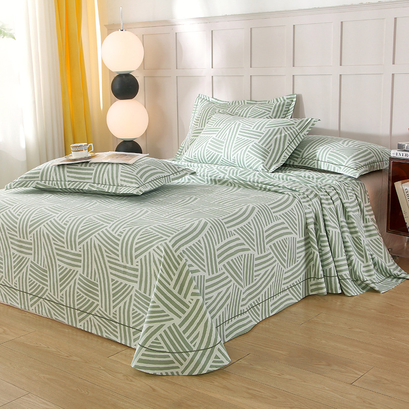 2025 nuevas sábanas de verano fresco una pieza de algodón puro 100 algodón viejo tela gruesa edredón dormitorio individual traje de tres piezas 2