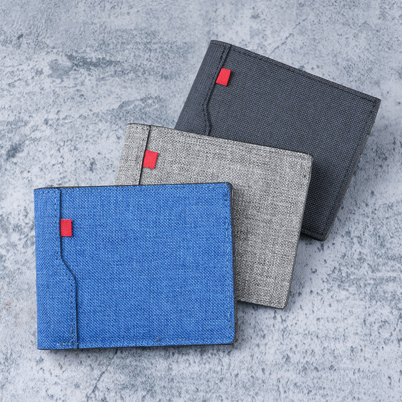 New Canvas Bag Men's Wallet Pu Bag Wallet Casual Business Card Holder Ultra-Light Waterproof Coin Purse Ticket Holder