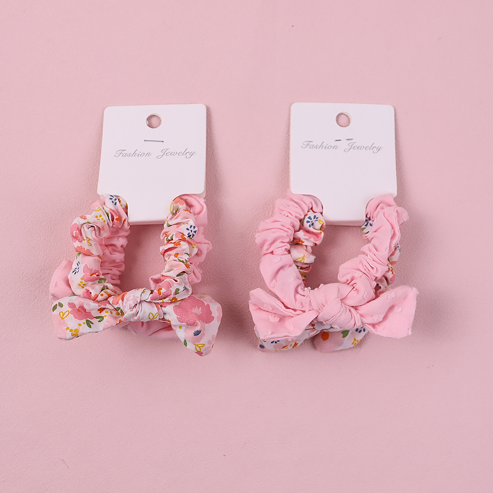 Banda para el cabello para niños de estilo coreano arco dulce cuerda para el cabello cubierta de cuero cuerda para la cabeza de la niña banda de goma banda para el cabello intestino grueso Accesorios para el cabello corbata de lazo