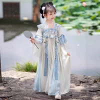 Hanfu, новое летнее платье для девочек в древнем стиле, детское платье в китайском стиле, супер сказочное платье Ru, платье в древнем стиле для маленьких девочек