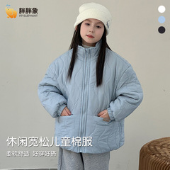 2025秋冬新款男女儿童中小大童装加绒加厚立领棉衣棉服小孩短款