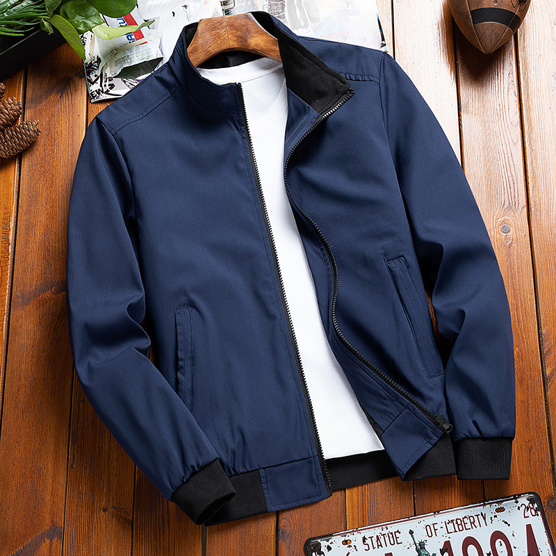2026 New Spring and Autumn Men's Stand Collar Jacket Trendy Fashion Business Casual Solid Color Outerwear Men's Clothing