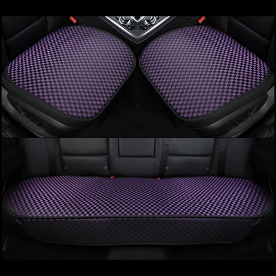 all seasons, featuring a plaid — Seat cushion, seat cover - lavender-purple-three-piece-set