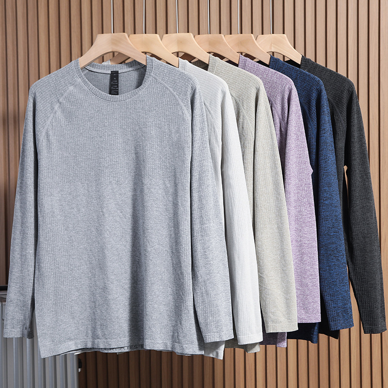 Outdoor Hiking Training! Bottoming Shirt Men's Technical Breathable Fitness Sports Elastic Cool Quick-Drying Long-Sleeved T-Shirt