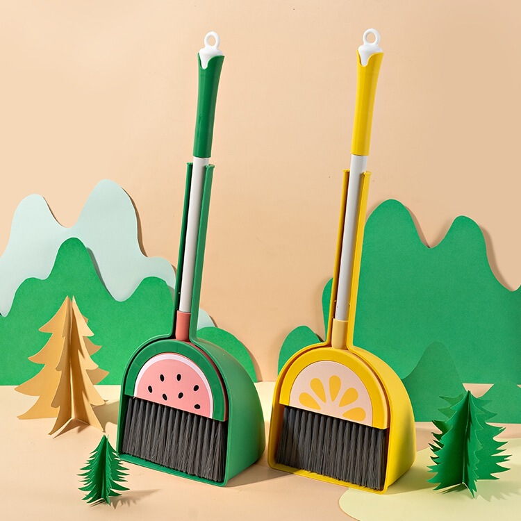 Mini Broom Baby Kidsren's Combination Three-Piece Toy Sweeping Mop Artifact Household Broom Dustpan Set