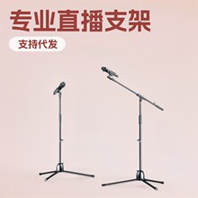 麦克风三脚架便携演出唱歌会议万能通用一体式可升降落地话筒支架