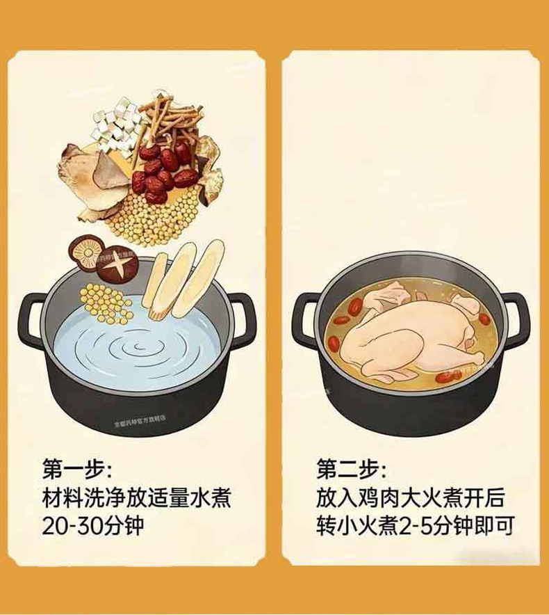 Wu Zhi Mao Tao Fu Ling Soup Pack 120g Five-Finger Fig Poria Herbal Soup Mix for Chicken Pot and Stews preparation
