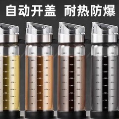 家庭用キッチンガラス製オイルポット 自動開閉ガラス製オイルボトル 高ホウケイ酸耐熱ガラス製オイルボトル 防漏