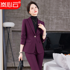 2025年長袖オフィススーツ女性用新作ホテル制服受付レジ係オフィス婦人服スーツパンツ