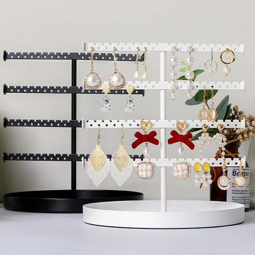 简约现代圆盘可拆卸首饰架多层耳环项链收纳架五层饰品展示架子