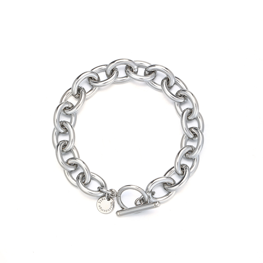 Pulseira masculina com elos cubanos • Aço inoxidável premium • À prova d'água e hipoalergênica. Estilo urbano clássico, durável e confortável. Símbolo de confiança._voghion.com