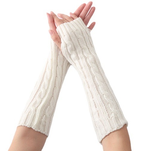G-2 twist gloves for men and women in autumn and winter new jacquard 8-character twist pattern knitted wool fashion warm fingerless sleeves