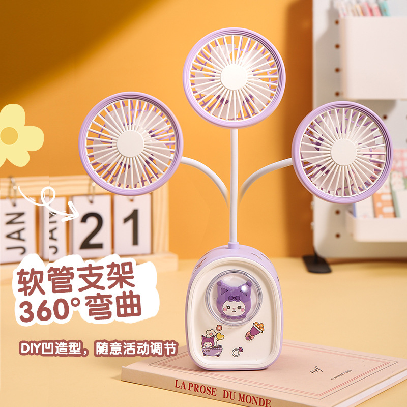 Cross-border Bestselling Space Capsule Mechanical Pencil Sharpener Charging Mini Fan Cute Pet DIY Creative Cartoon Desktop USB Charging Fan