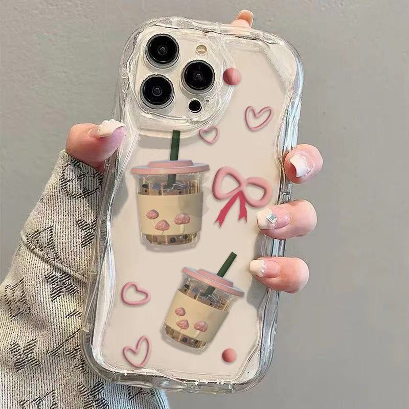 Nueva funda para teléfono móvil iPhone 16/14ProMax de alto valor Apple 13/12/15pro Love Milk Tea