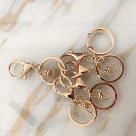 龙虾扣三件套钥匙扣配件 钥匙圈带龙虾扣八字链四节链DIY饰品配件