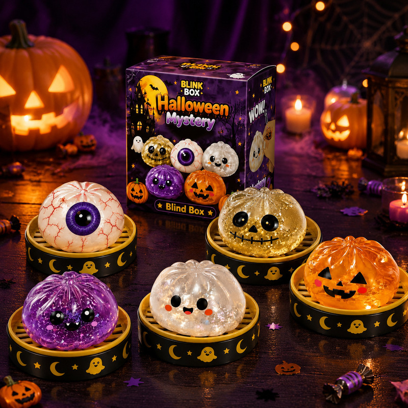 Cross-border horror Halloween squishy toy for stress relief and venting, creative soft rubber fun stress-relief and venting squishy toy