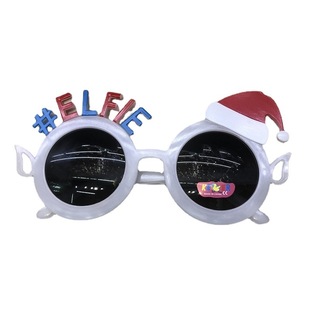 Factory direct supply new Christmas adult hat modeling glasses# ELFIE letter glasses makeup costume props