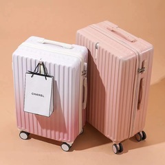 Women's New Gradient Color Luggage Suitcases, High-Appearance Pull-Along Suitcases for Men, Large Capacity Student Password Cases, 24-Inch Travel Suitcases