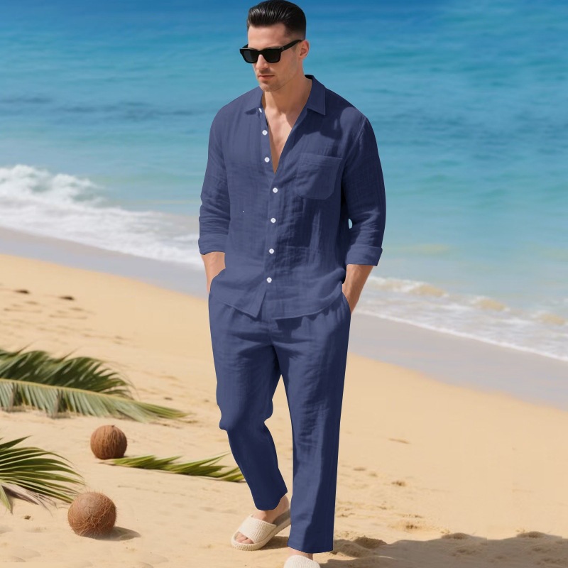 demi-season autumn trend solid color beach shirt