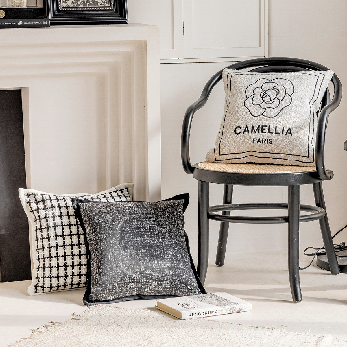 Light French Sofa Pillow Cover Ins Style Small Fragrance Living Room Decoration Flower Pillow Bedside Cushion Bed Lumbar Support