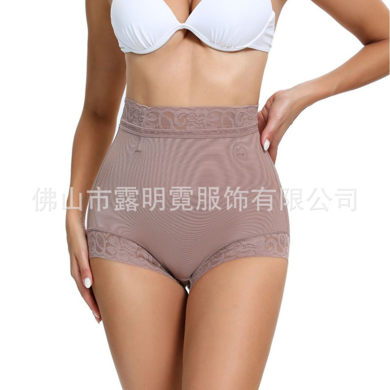 Cross-Border European and American Women's Tummy Control High-Waisted Shapewear Panties with Lace Decoration, Abdominal Control, Butt Lift, Suitable for Multiple Occasions