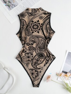 [Tropical Mesh Bodysuit] Sleeves High Stretch 1pc